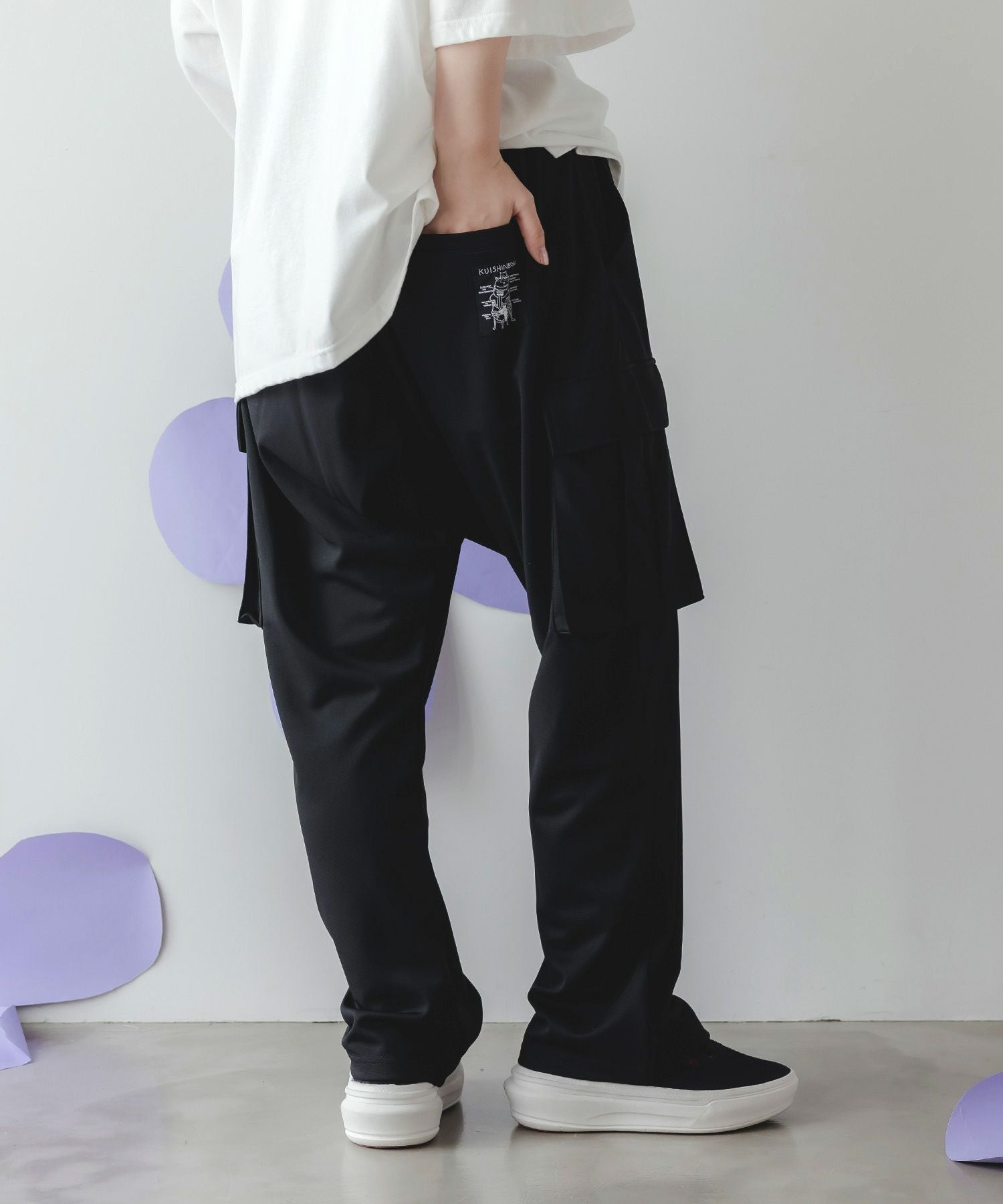 352132：くいしんぼうバーガー柄 リラックスサルエルパンツの通販-ScoLar