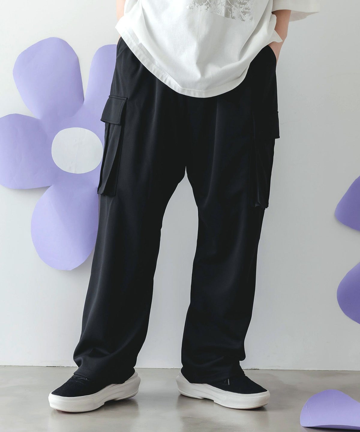 くいしんぼうバーガー柄 リラックスサルエルパンツ-2