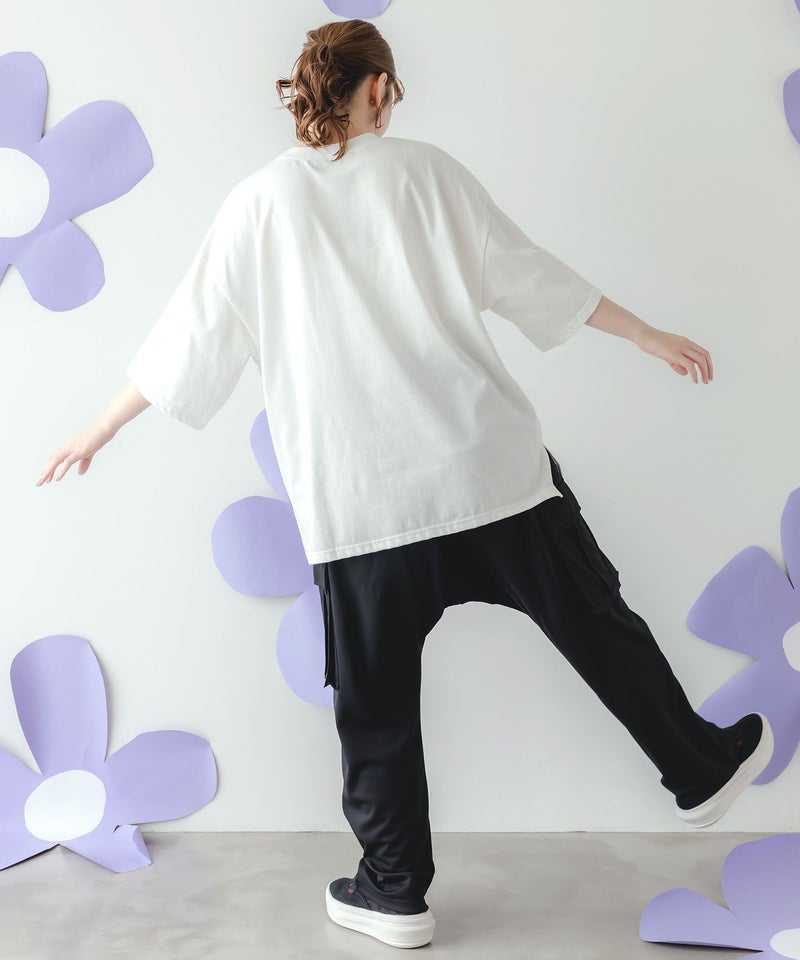 くいしんぼうバーガー柄 リラックスサルエルパンツ-6