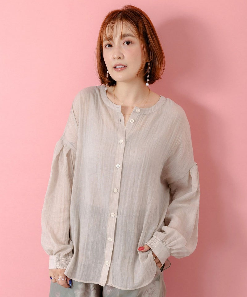 パリ柄ガーゼ 2WAYシャツプルオーバー-2