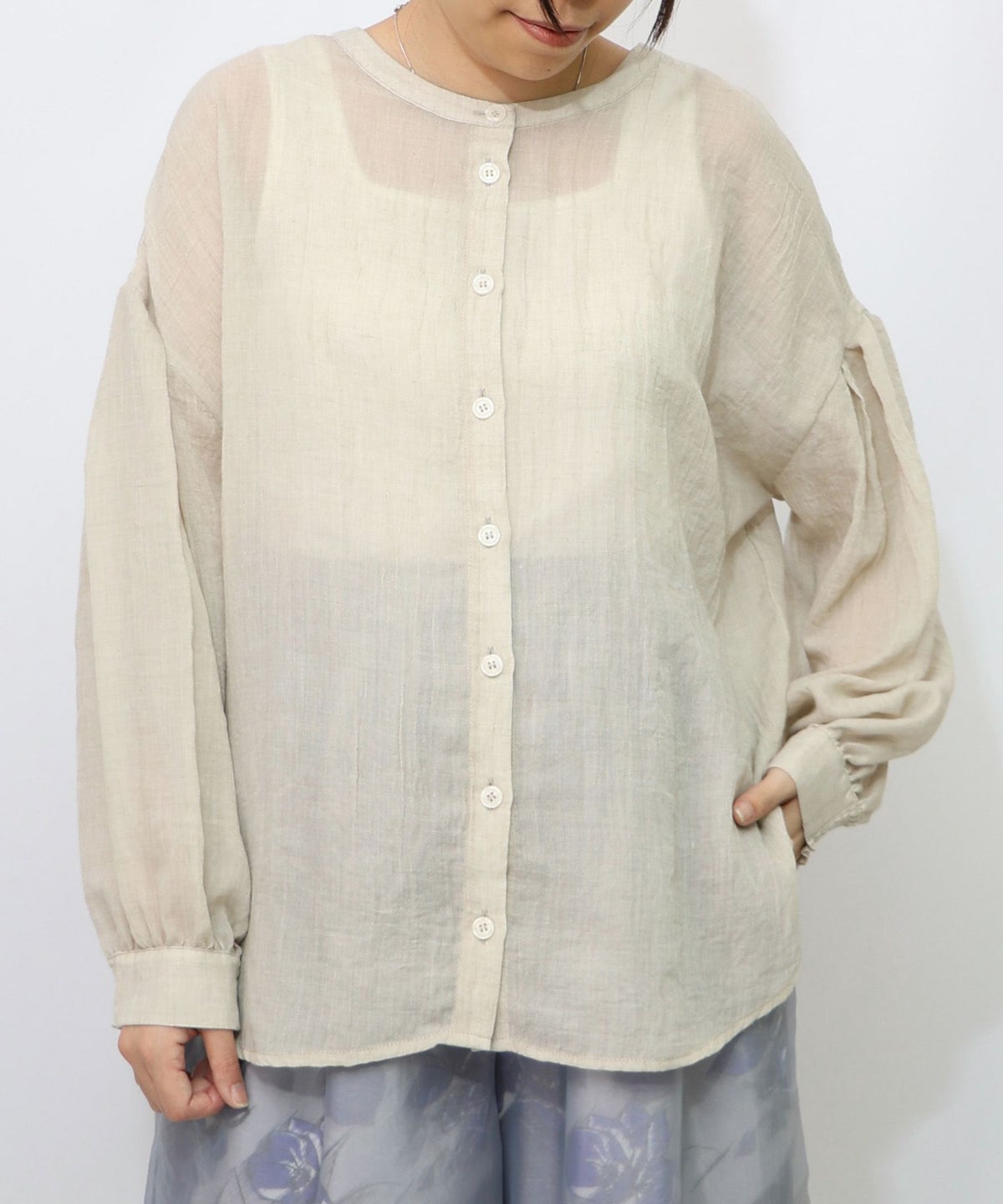 パリ柄ガーゼ 2WAYシャツプルオーバー-11