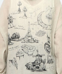 パリ柄ガーゼ 2WAYシャツプルオーバー-14