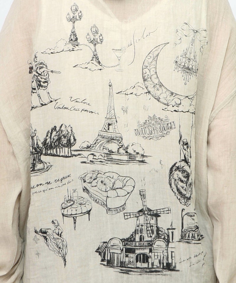 パリ柄ガーゼ 2WAYシャツプルオーバー-14