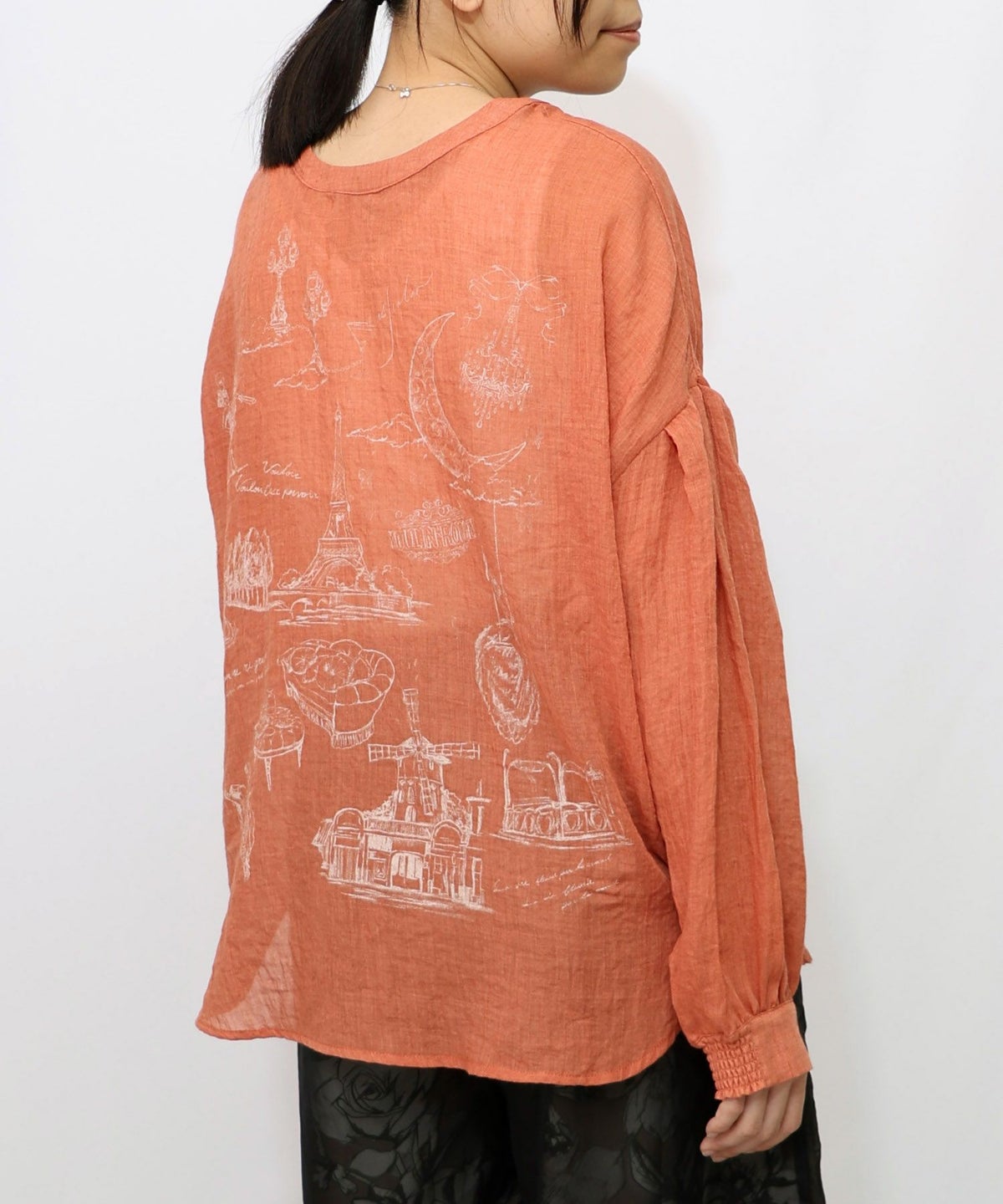 パリ柄ガーゼ 2WAYシャツプルオーバー-21