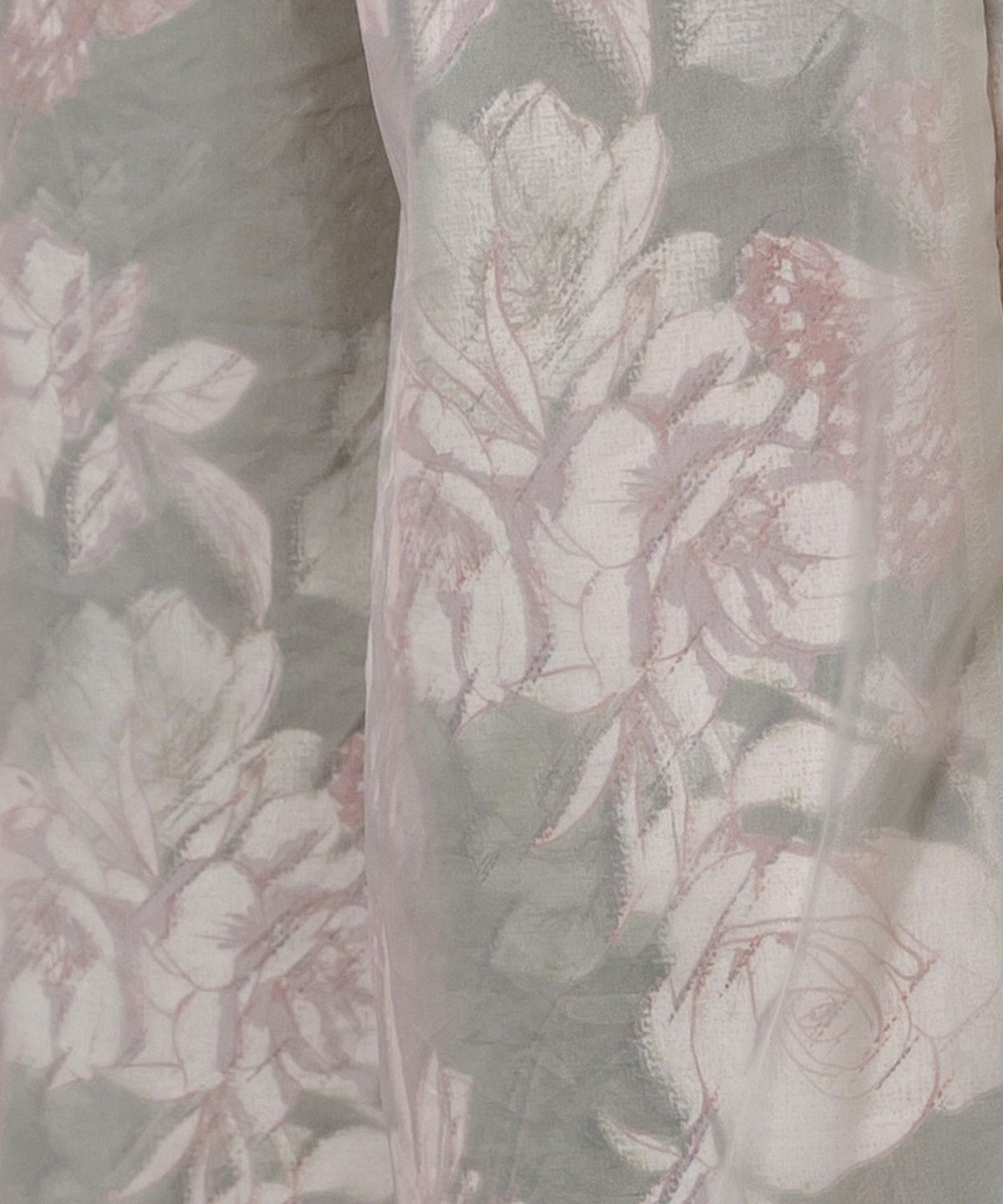 花柄ゴブラン織り風 シアー生地重ねパンツ-7