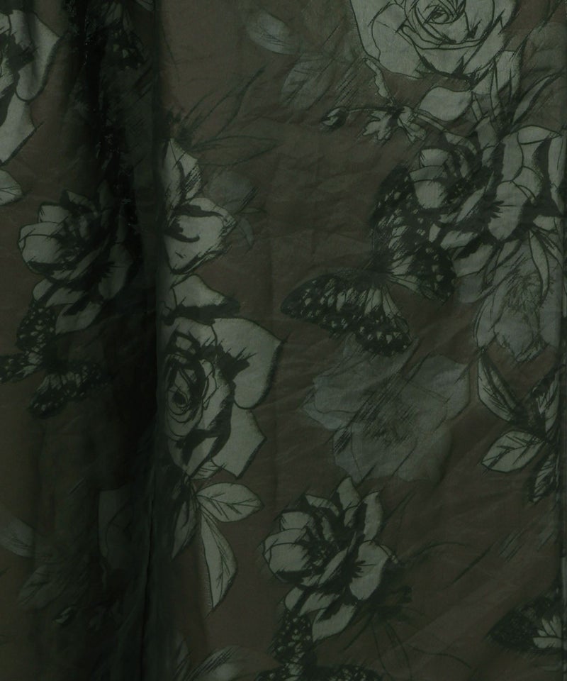 花柄ゴブラン織り風 シアー生地重ねパンツ-16