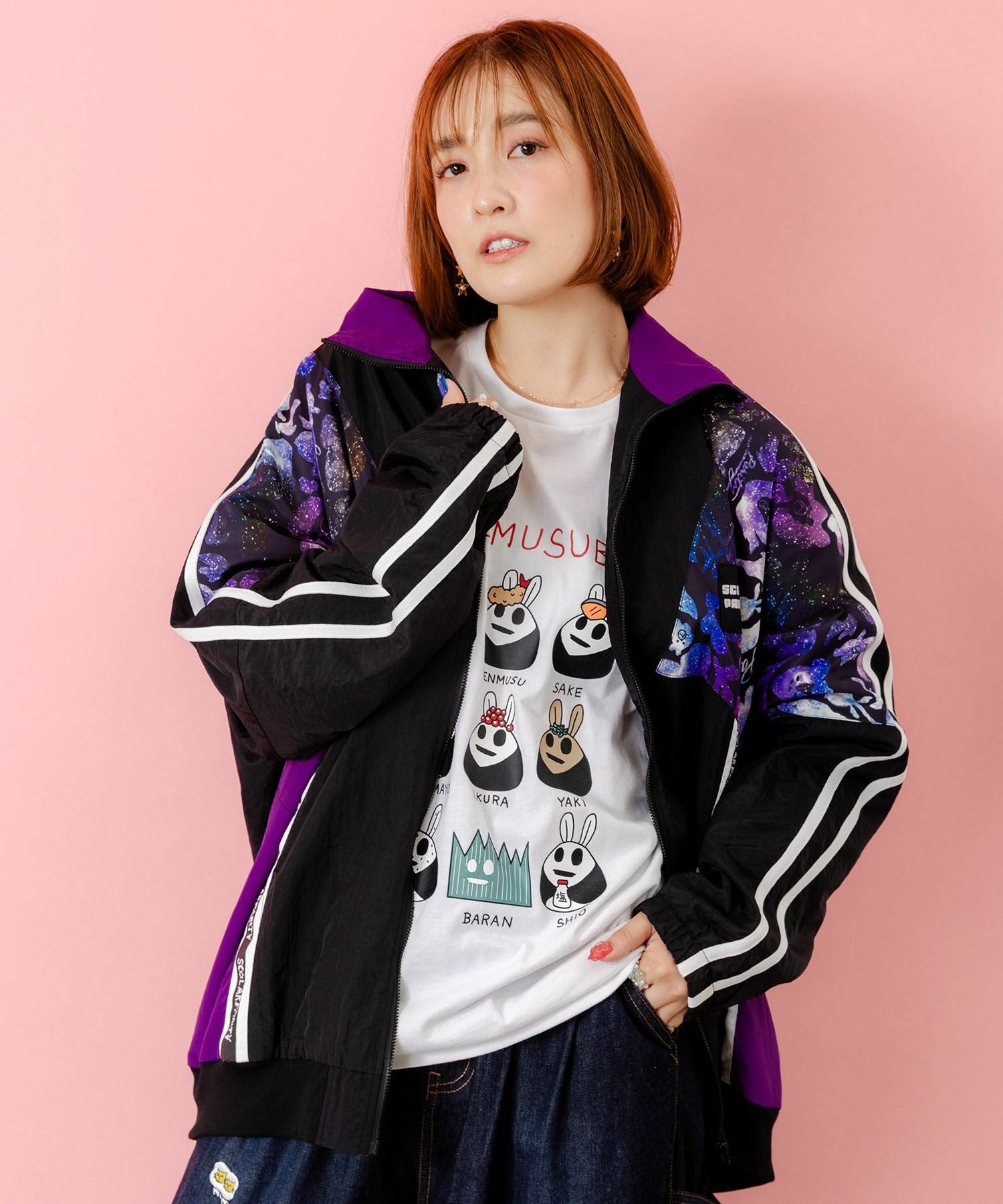 353107：クマ宇宙柄スポーティーブルゾンの通販-ScoLar