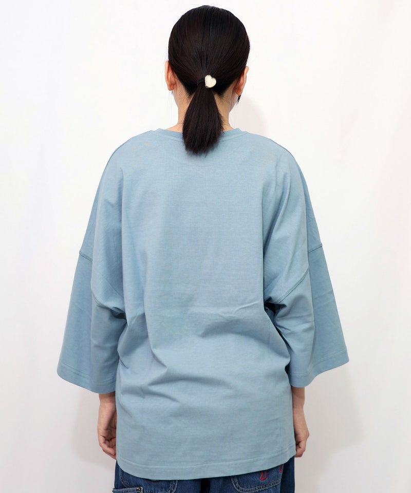 にゃんもろこしプリント 8分袖Tシャツ-22