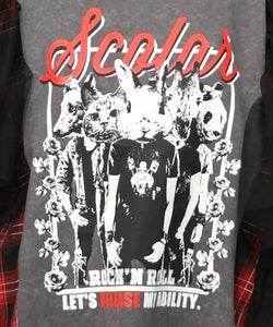 ロックなアニマル柄 異素材切替2WAYロンT-14