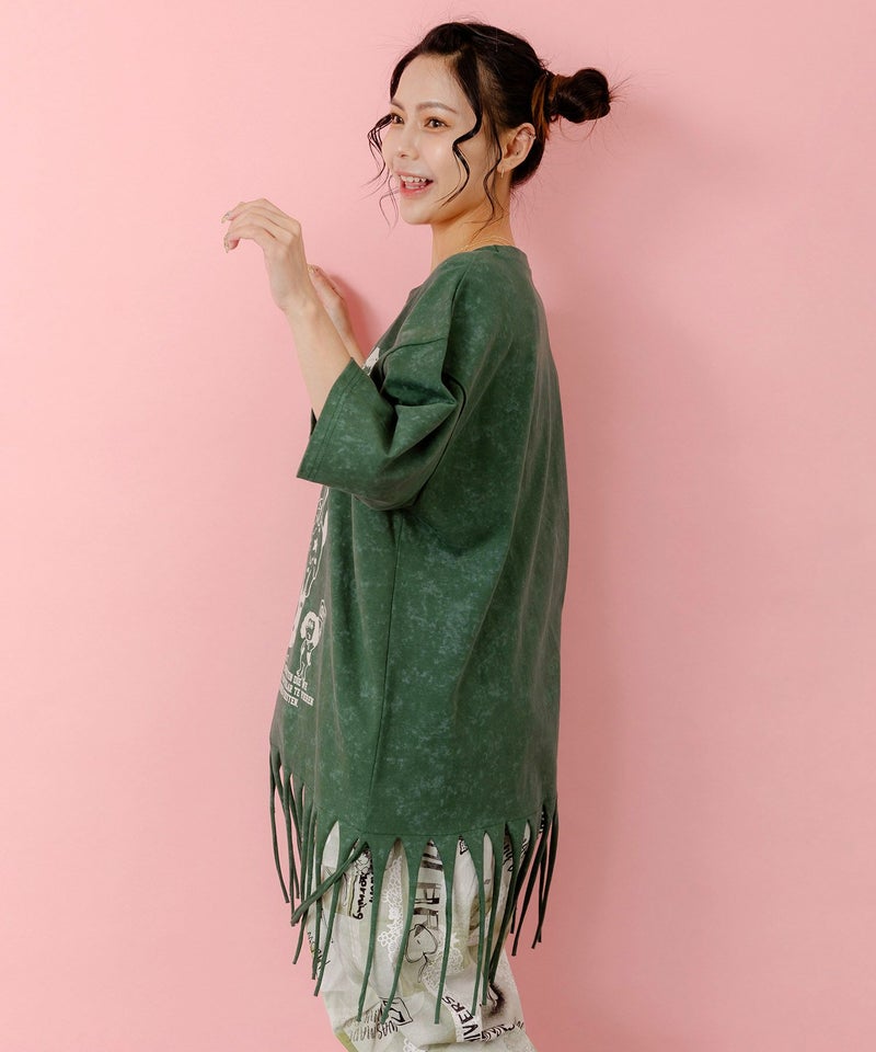 26周年ケーキとネコちゃん柄 フリンジプルオーバー-3