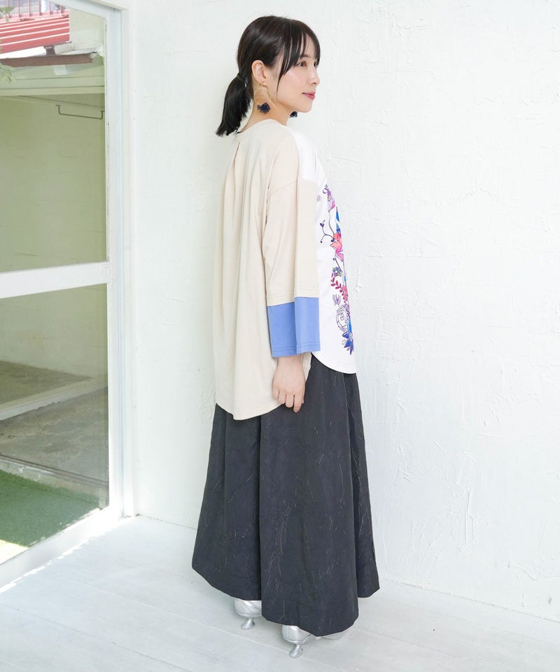 メルヘンな街柄レイヤード風プルオーバー-3