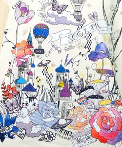 メルヘンな街柄レイヤード風プルオーバー-12