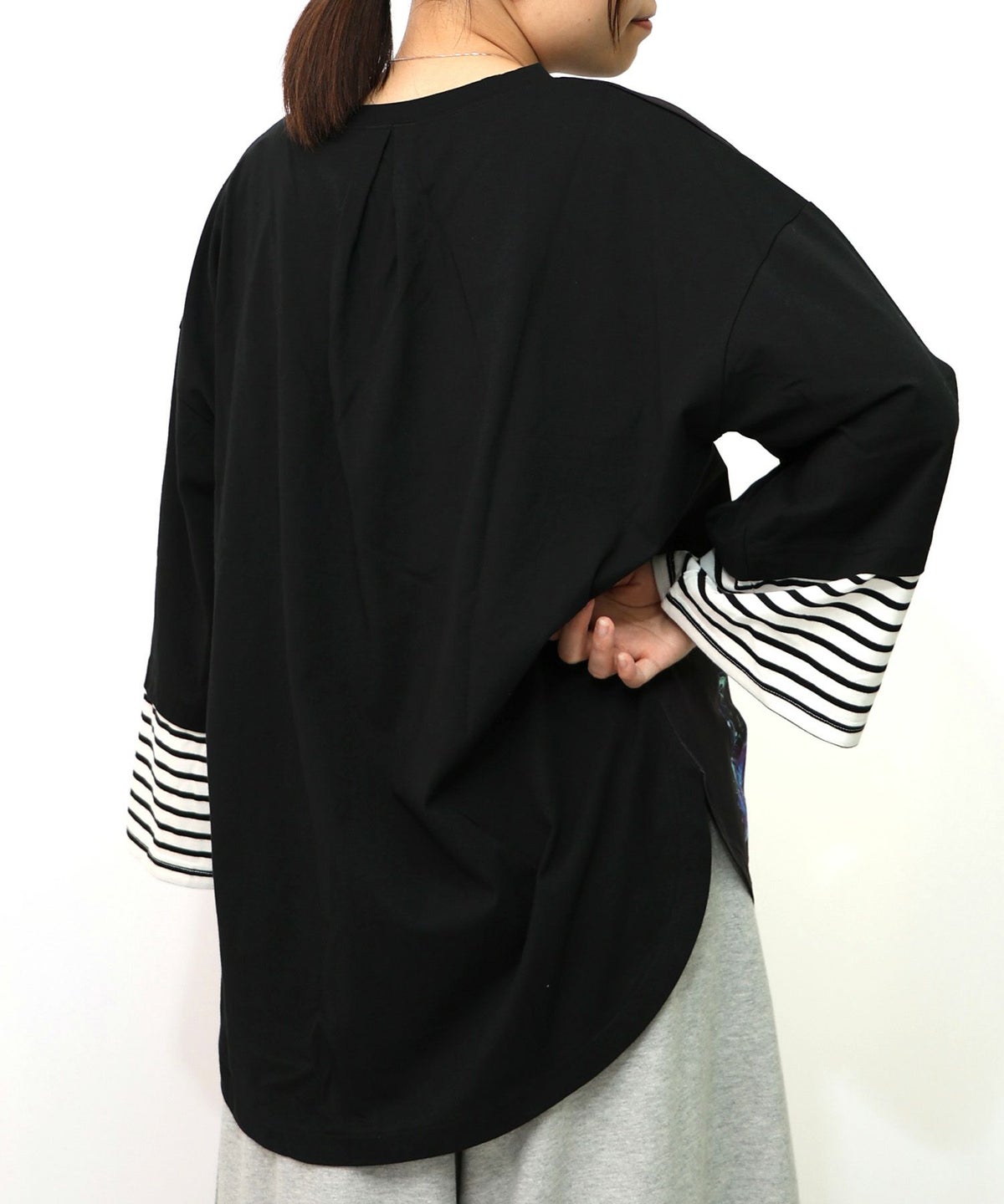 メルヘンな街柄レイヤード風プルオーバー-15