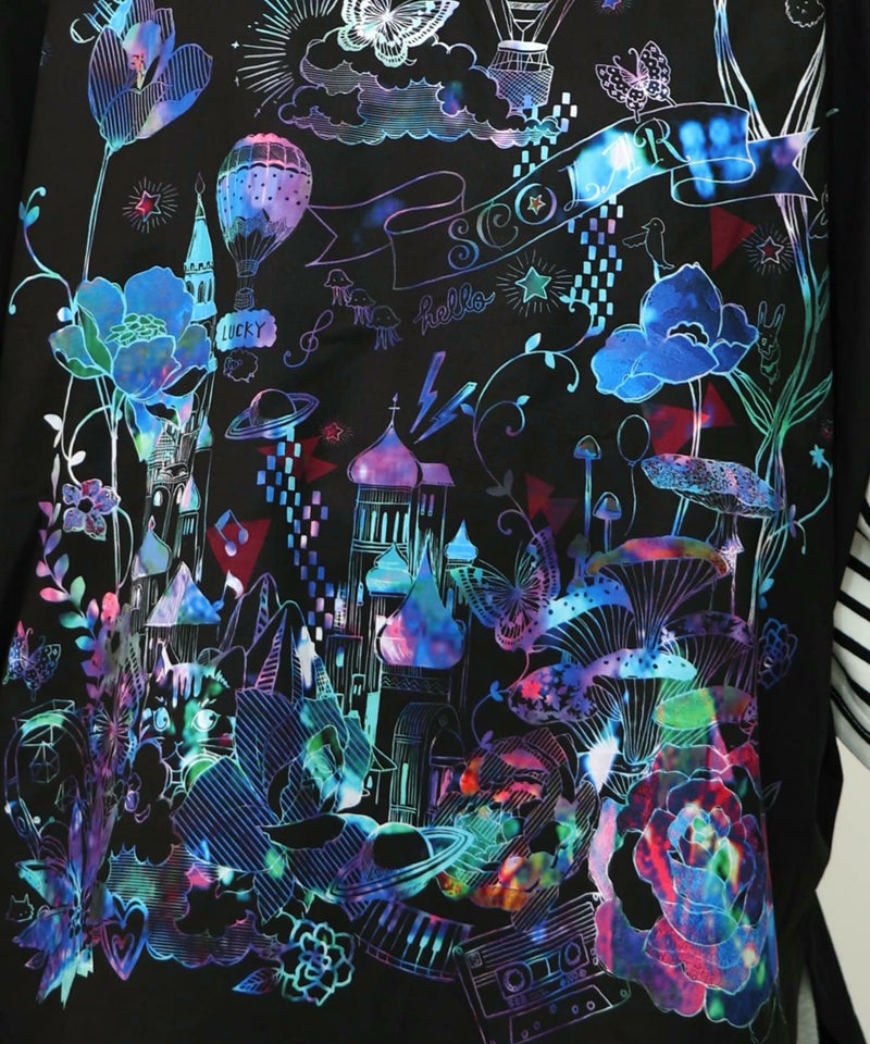 メルヘンな街柄レイヤード風プルオーバー-16