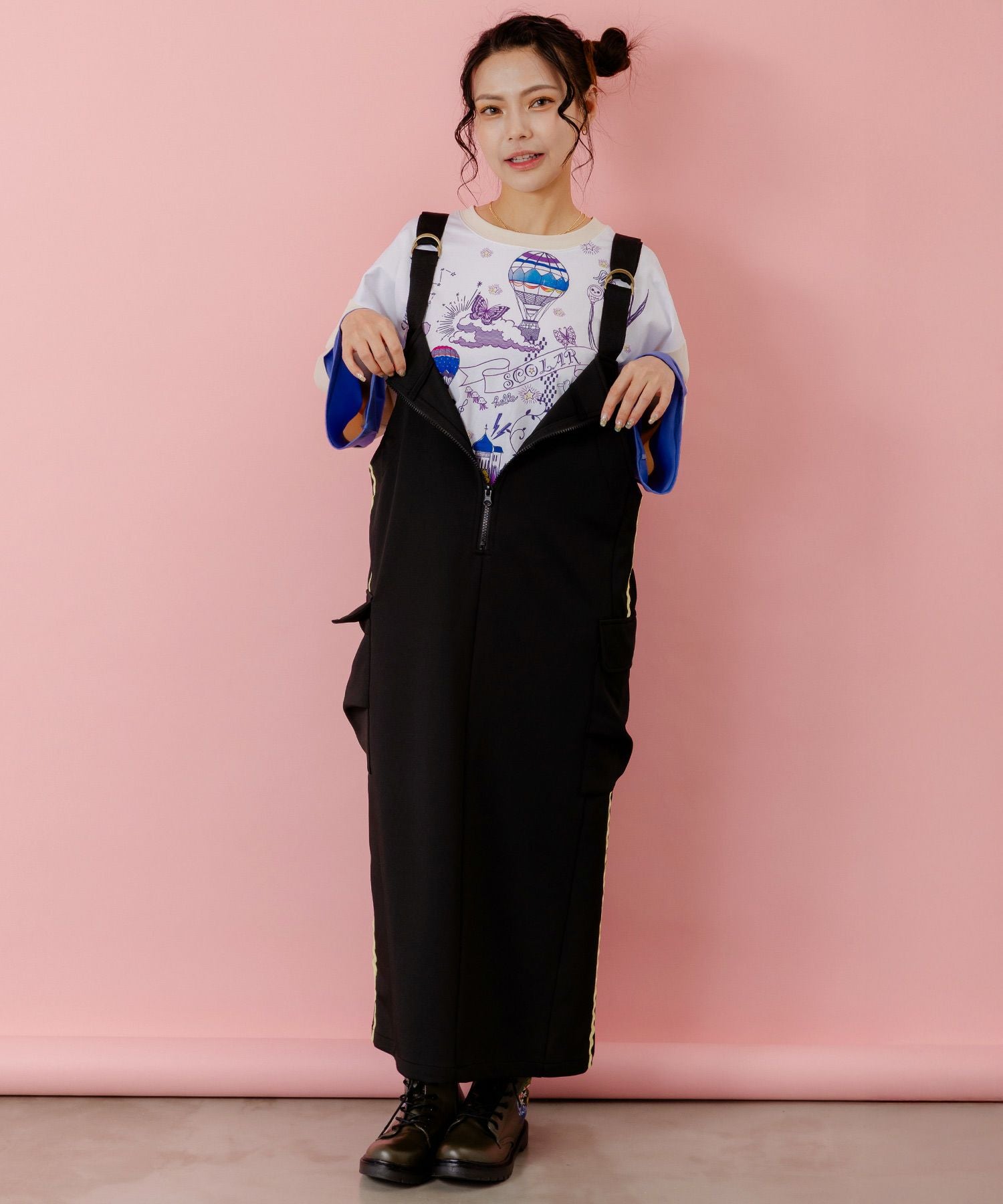 153628：メルヘンな街柄レイヤード風プルオーバーの通販-ScoLar