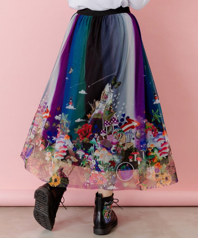 キノコの惑星柄チュールスカート-6