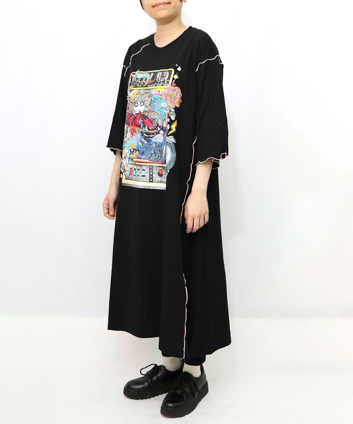 バイクゲーム柄メロウ切替ワンピース-11