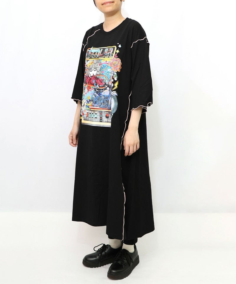 バイクゲーム柄メロウ切替ワンピース-11