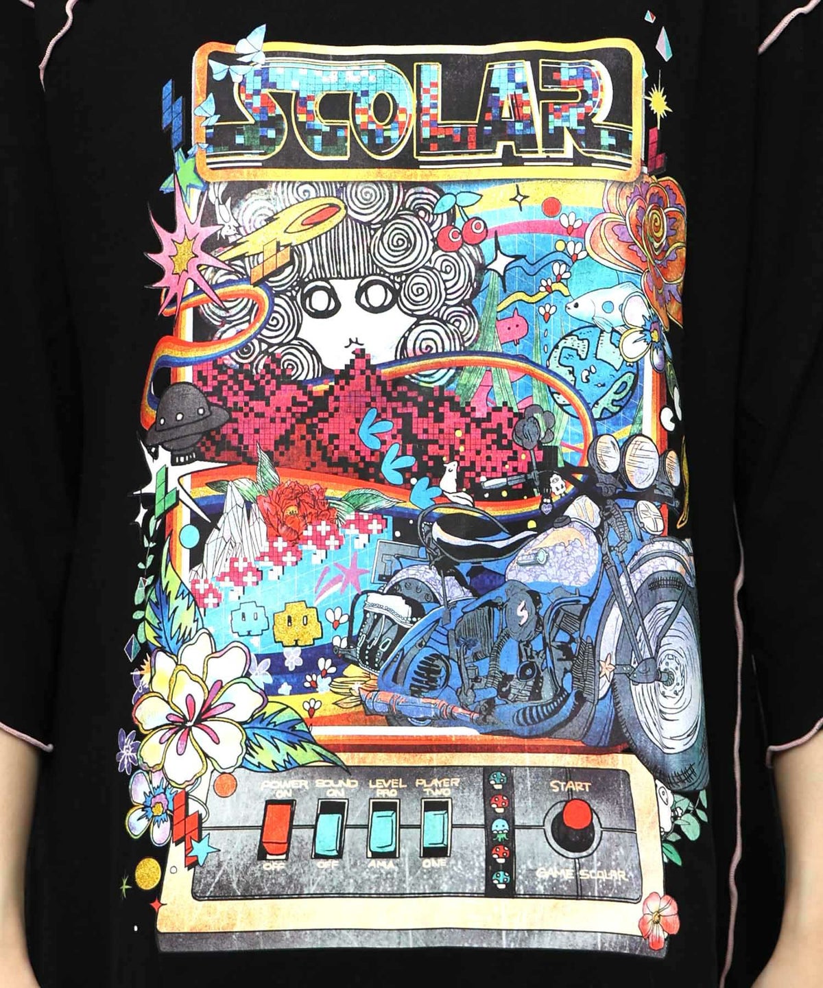 バイクゲーム柄メロウ切替ワンピース-13