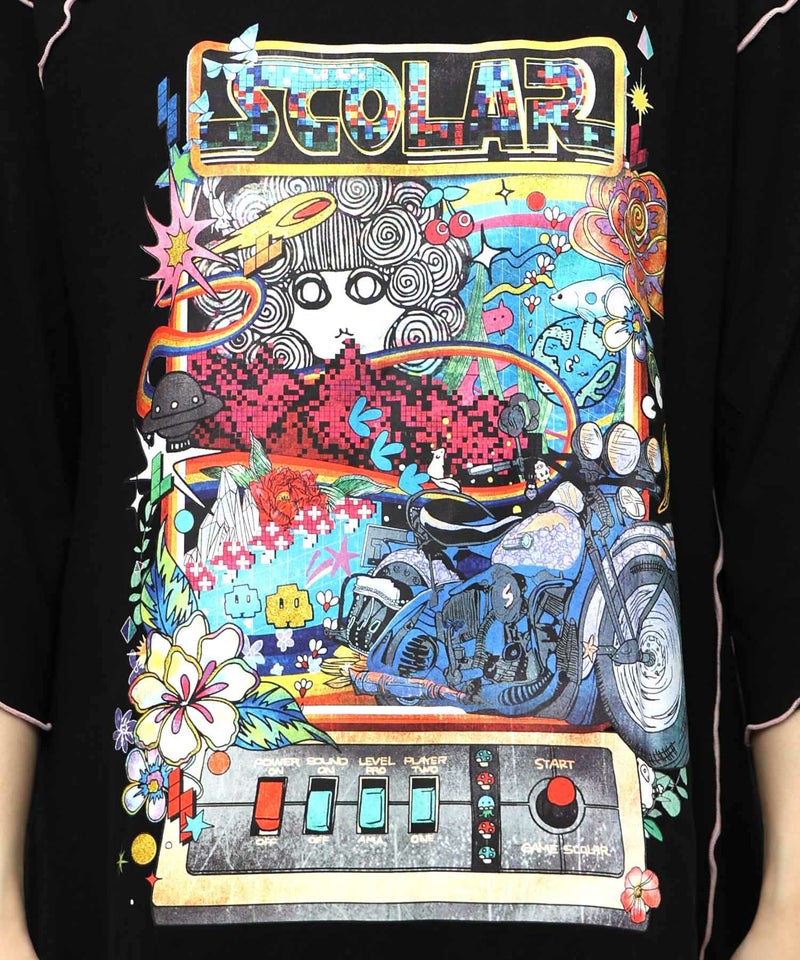 バイクゲーム柄メロウ切替ワンピース-13