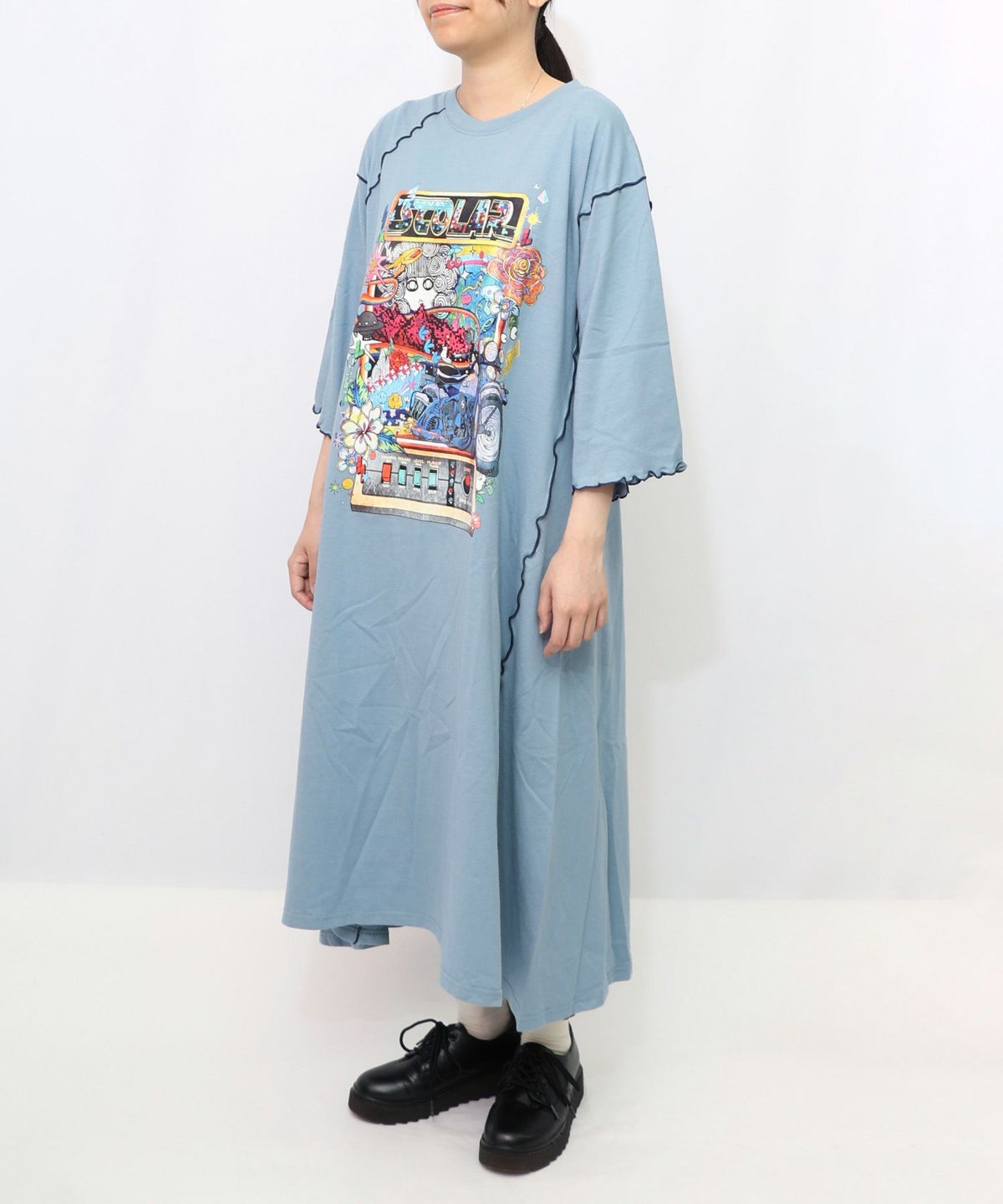 バイクゲーム柄メロウ切替ワンピース-15