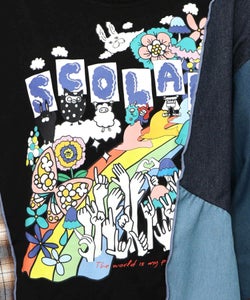 26周年スタート柄 チェック×デニム切替チュニック-18