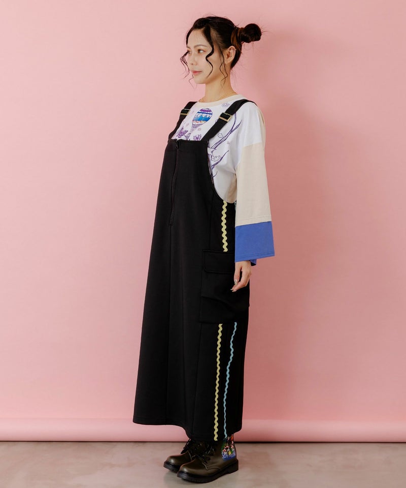 花柄刺繍ジャージワンピース-4