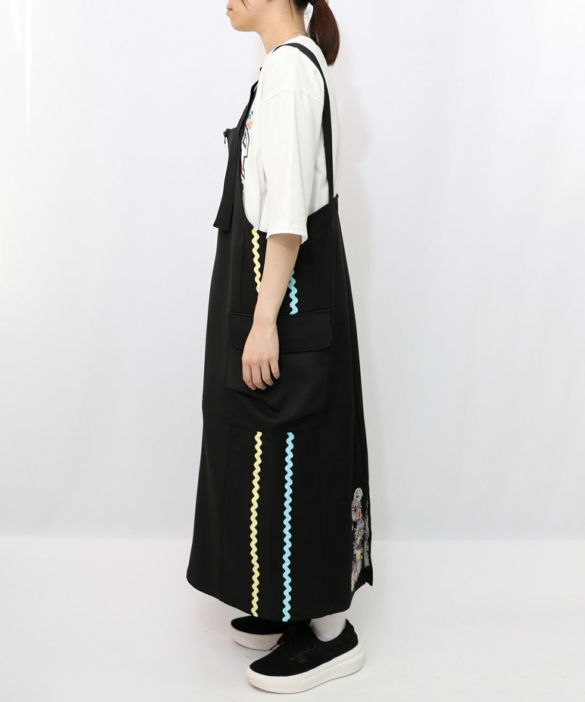 花柄刺繍ジャージワンピース-10