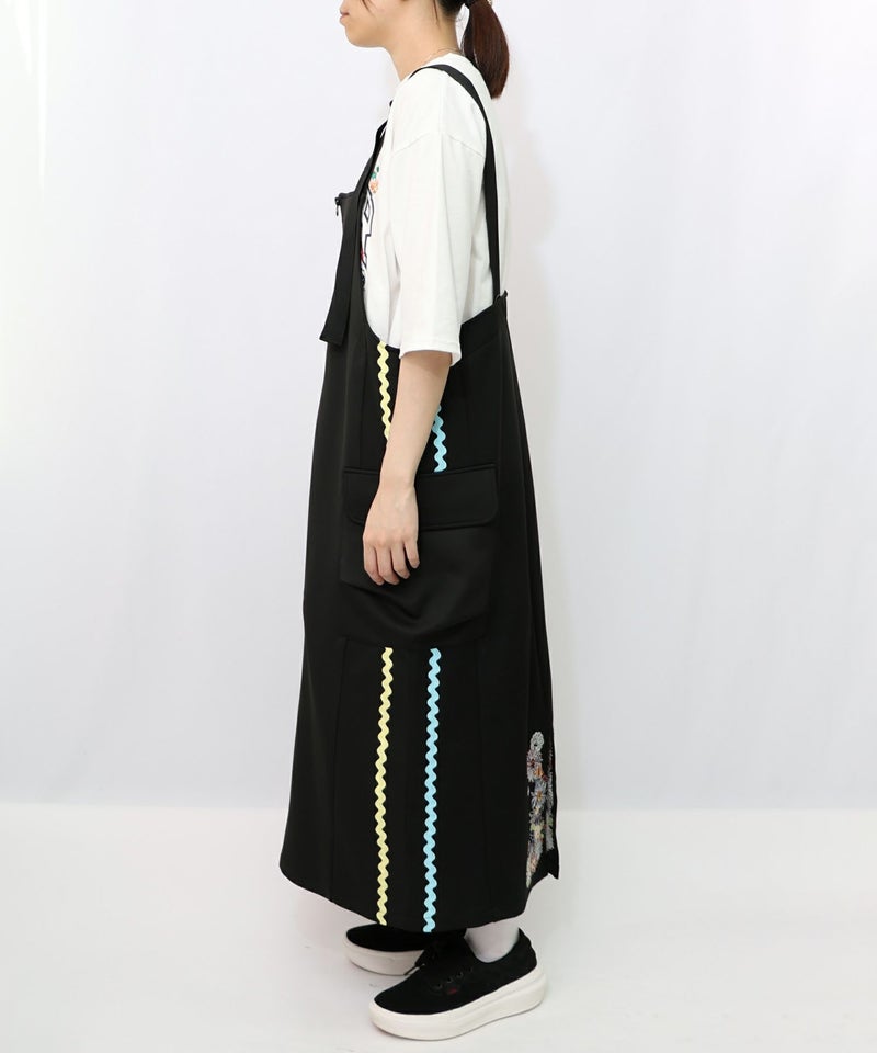 花柄刺繍ジャージワンピース-10