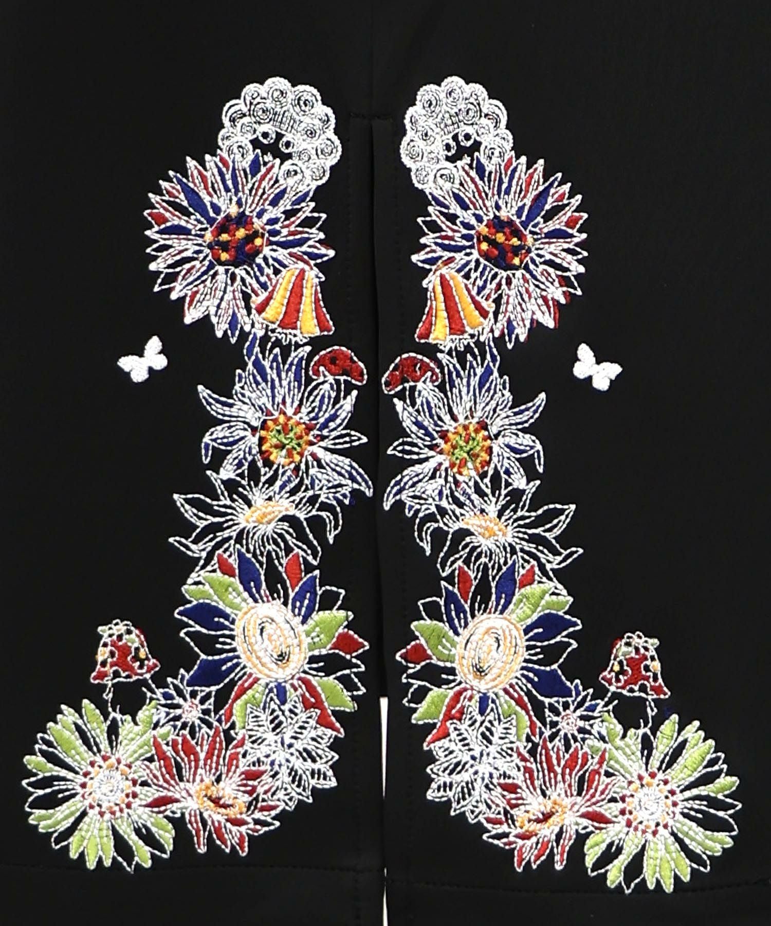 153622：花柄刺繍ジャージワンピースの通販-ScoLar