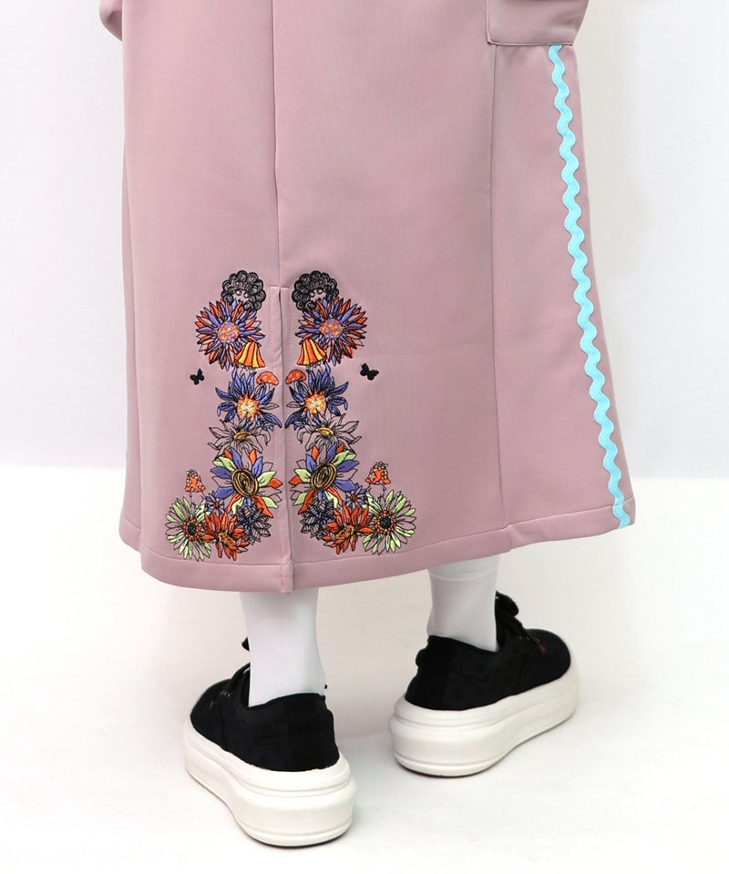 花柄刺繍ジャージワンピース-19