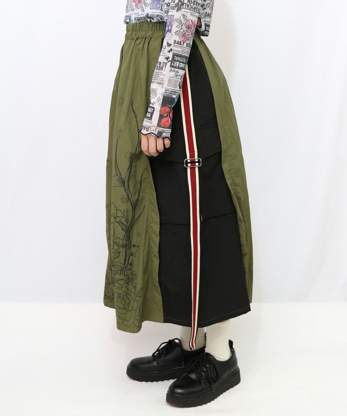 バイカラースポーティースカート-13