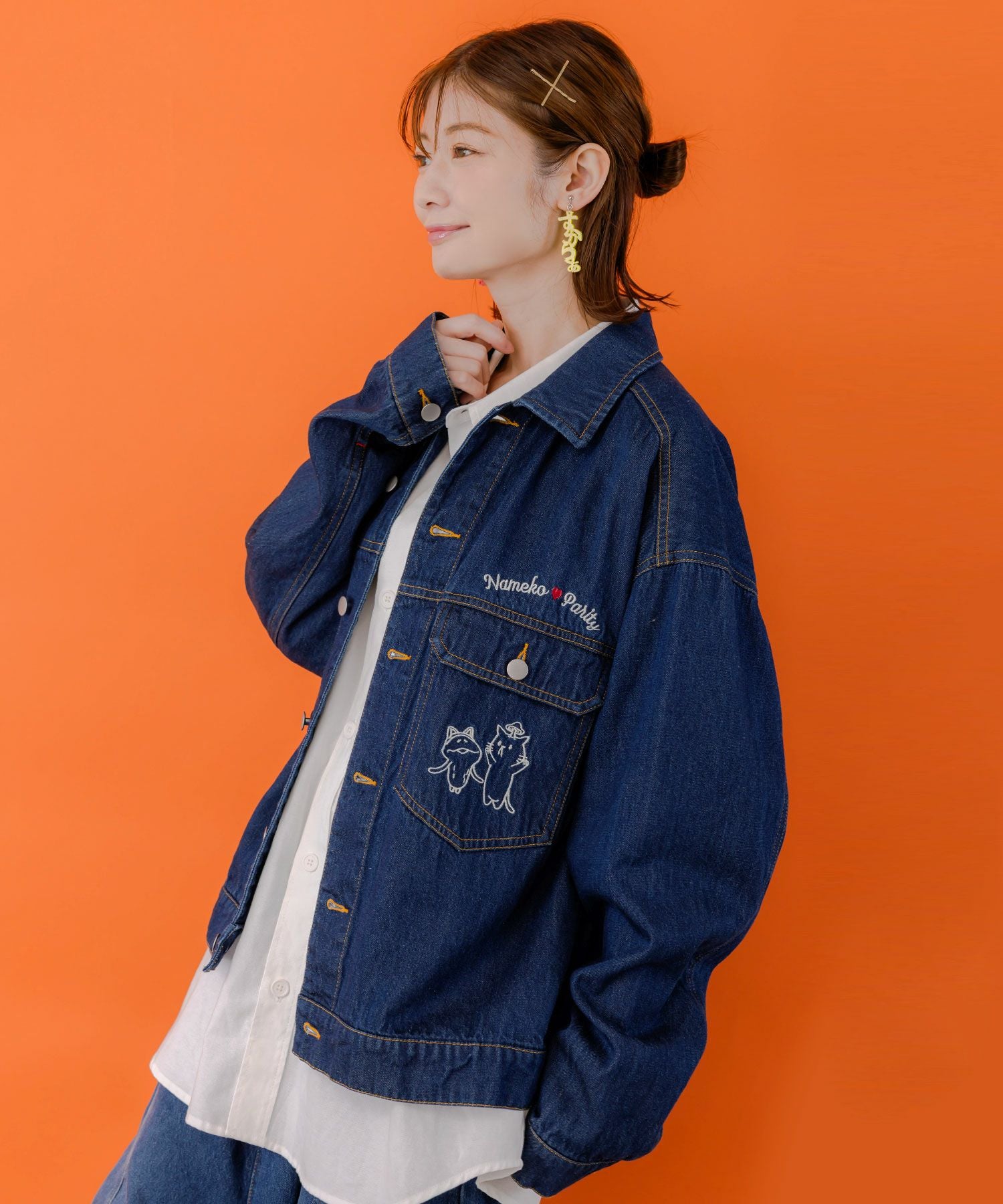 353101：なめことネコずきんのおつかい デニムジャケットの通販-ScoLar