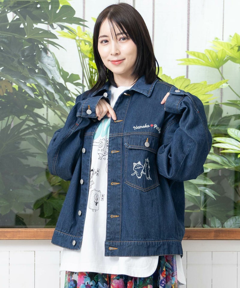 なめことネコずきんのおつかい デニムジャケット-11