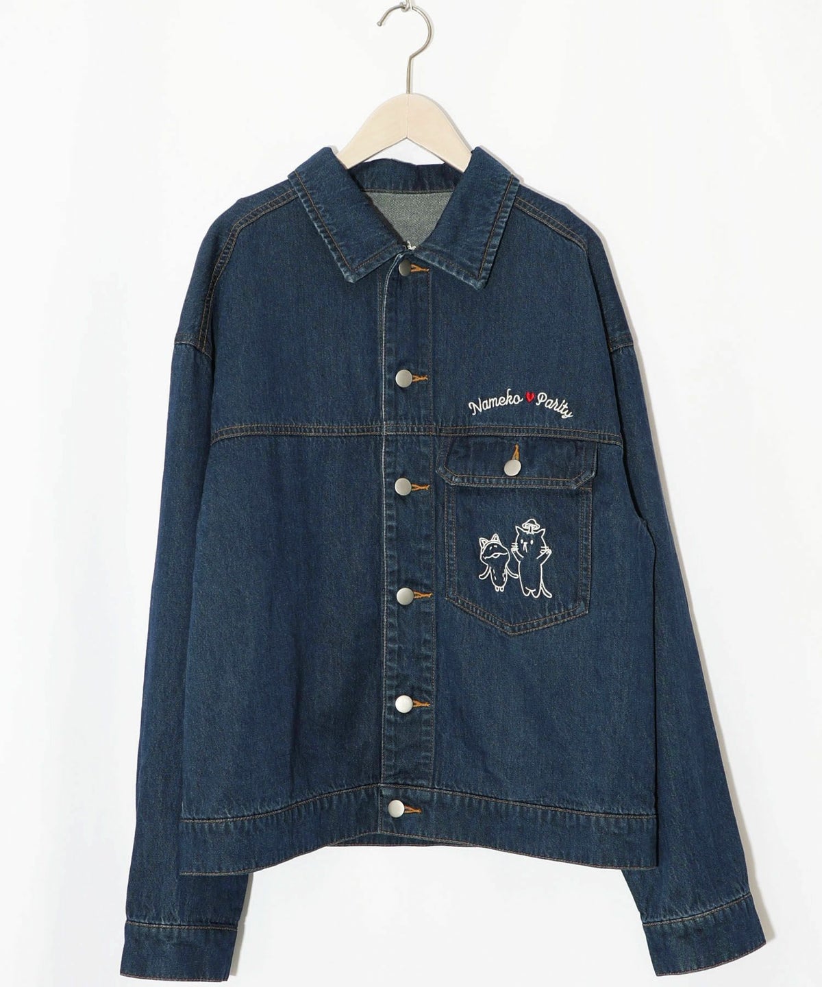 なめことネコずきんのおつかい デニムジャケット-25