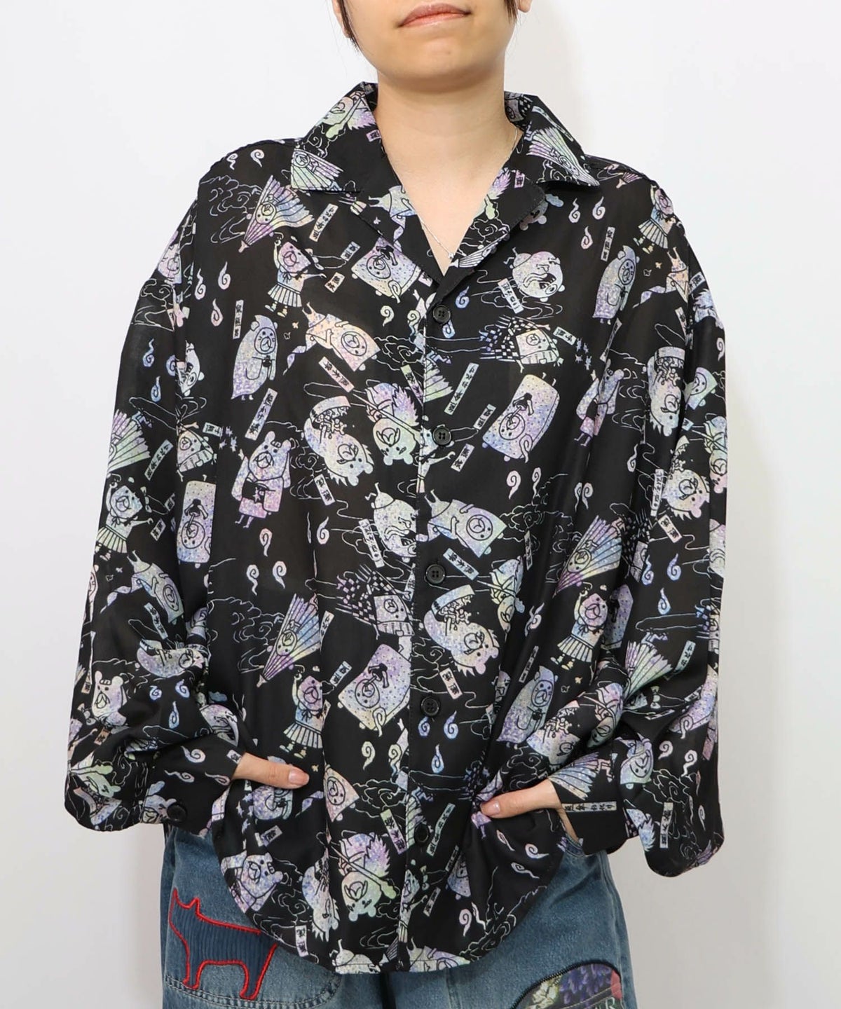 パリティー妖怪柄シャツ-12