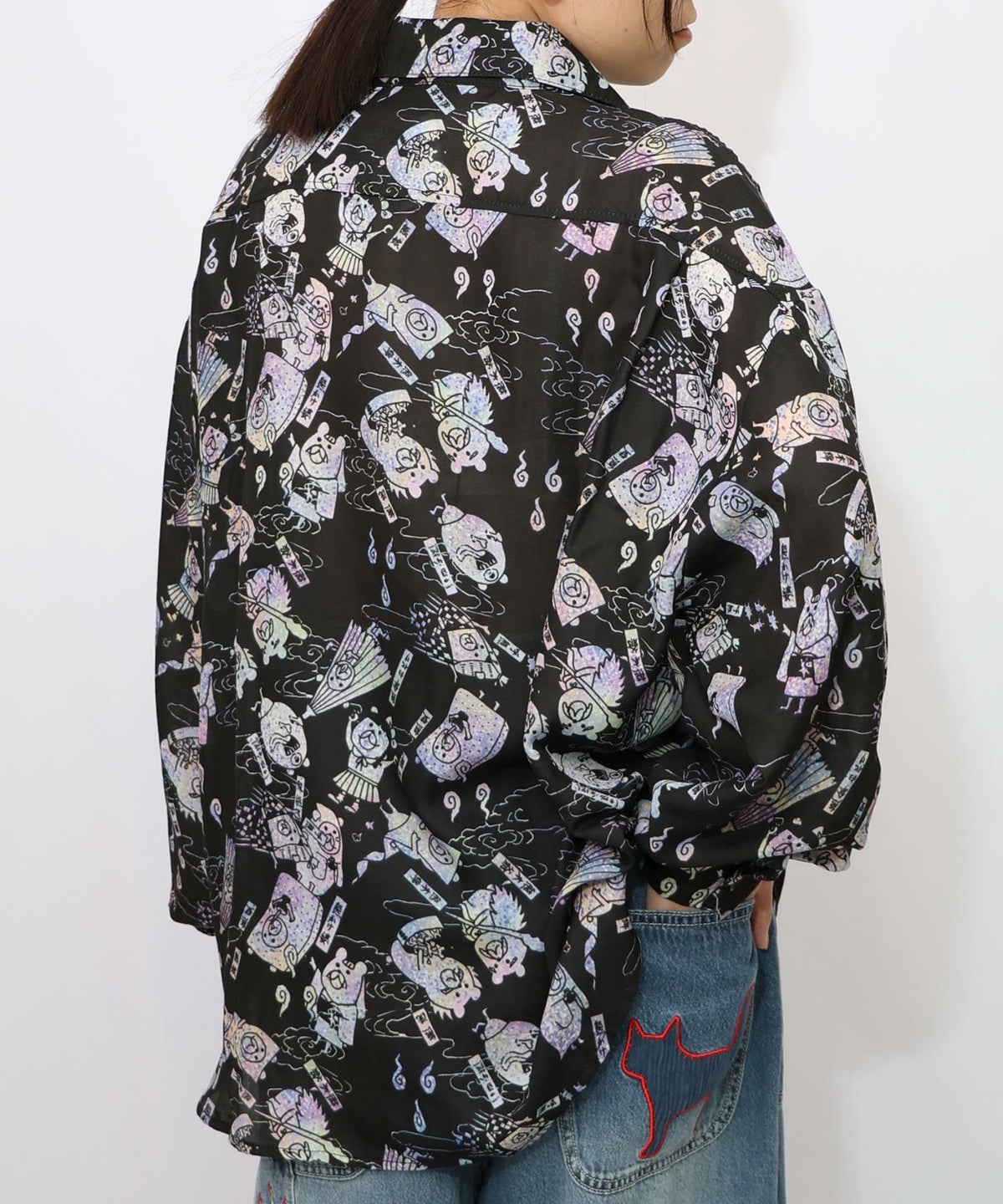 パリティー妖怪柄シャツ-14