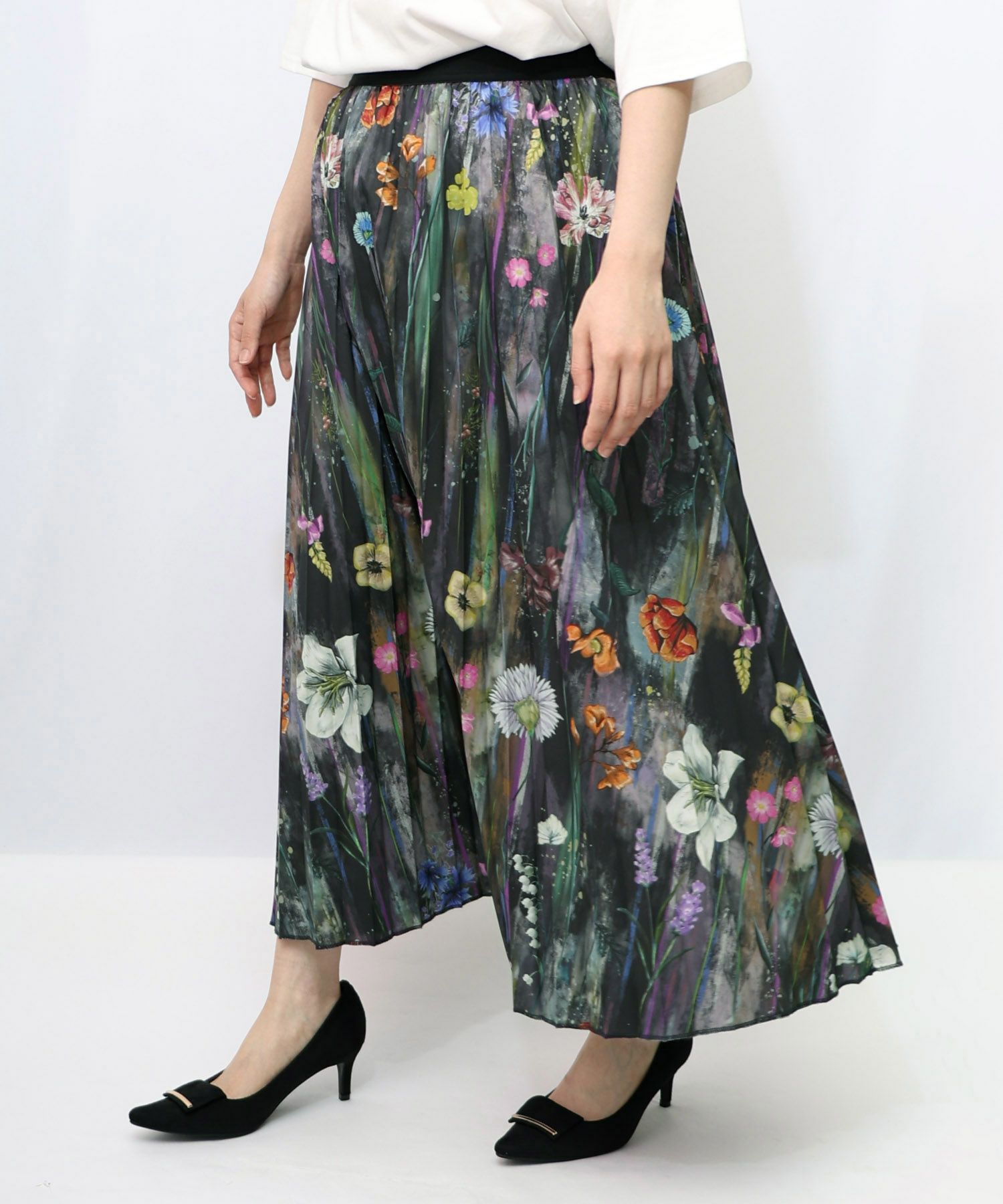 553213：パリ・アート柄 リバーシブルプリーツスカートの通販-ScoLar