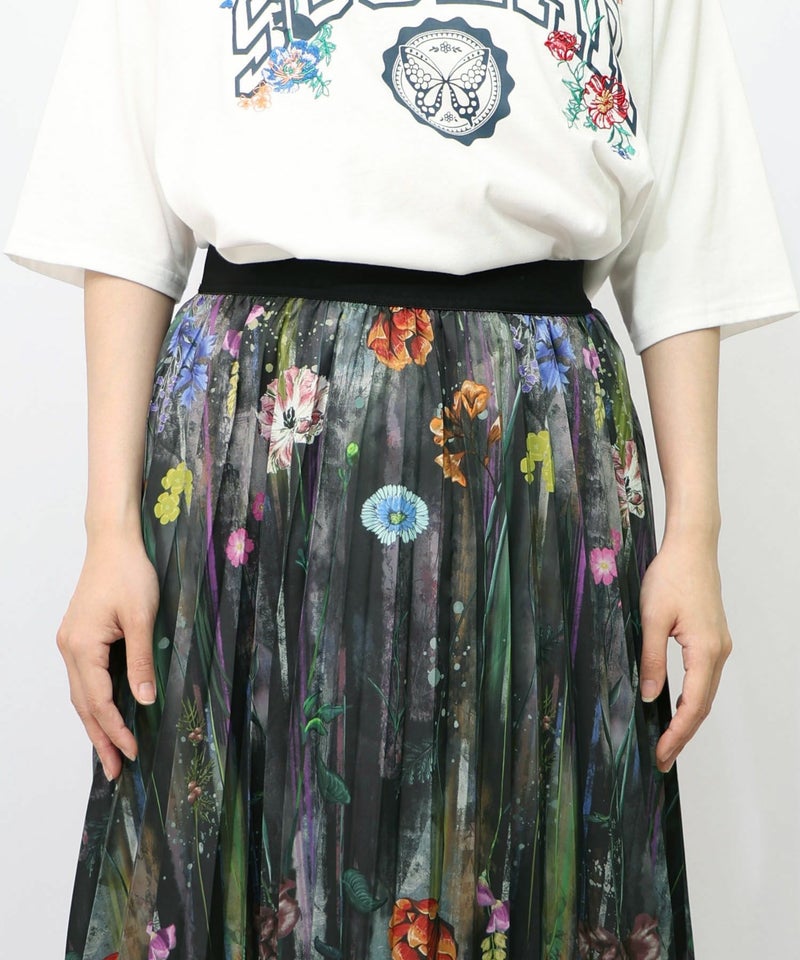 パリ・アート柄 リバーシブルプリーツスカート-27