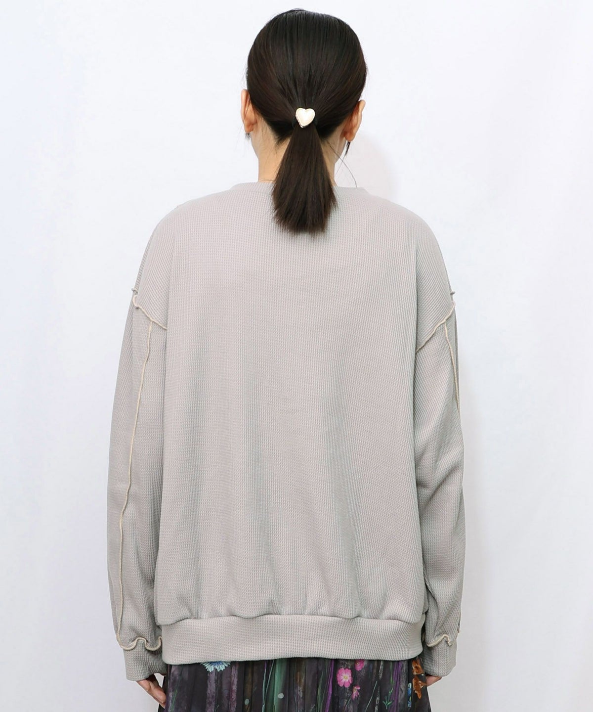 バイカラーメロウ ワッフルカーディガン-14