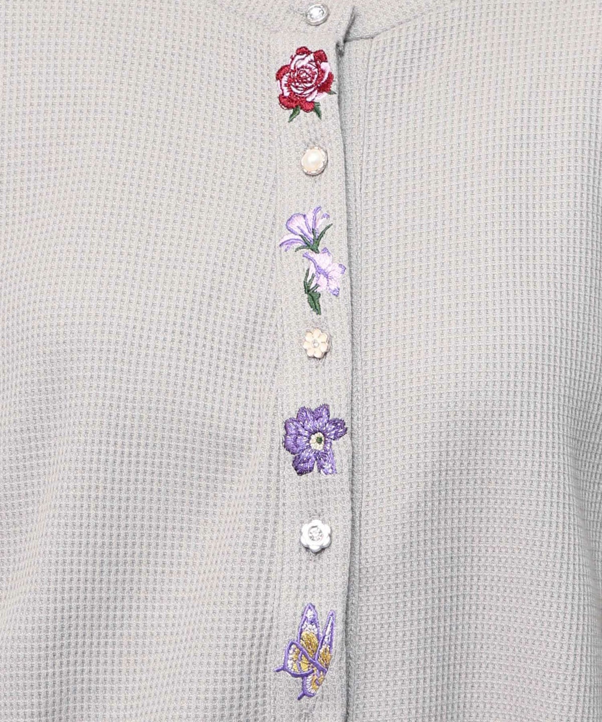 バイカラーメロウ ワッフルカーディガン-15