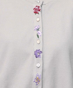 バイカラーメロウ ワッフルカーディガン-15