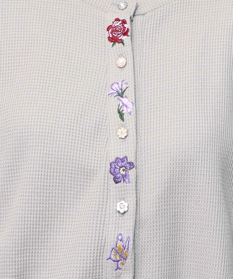 バイカラーメロウ ワッフルカーディガン-15