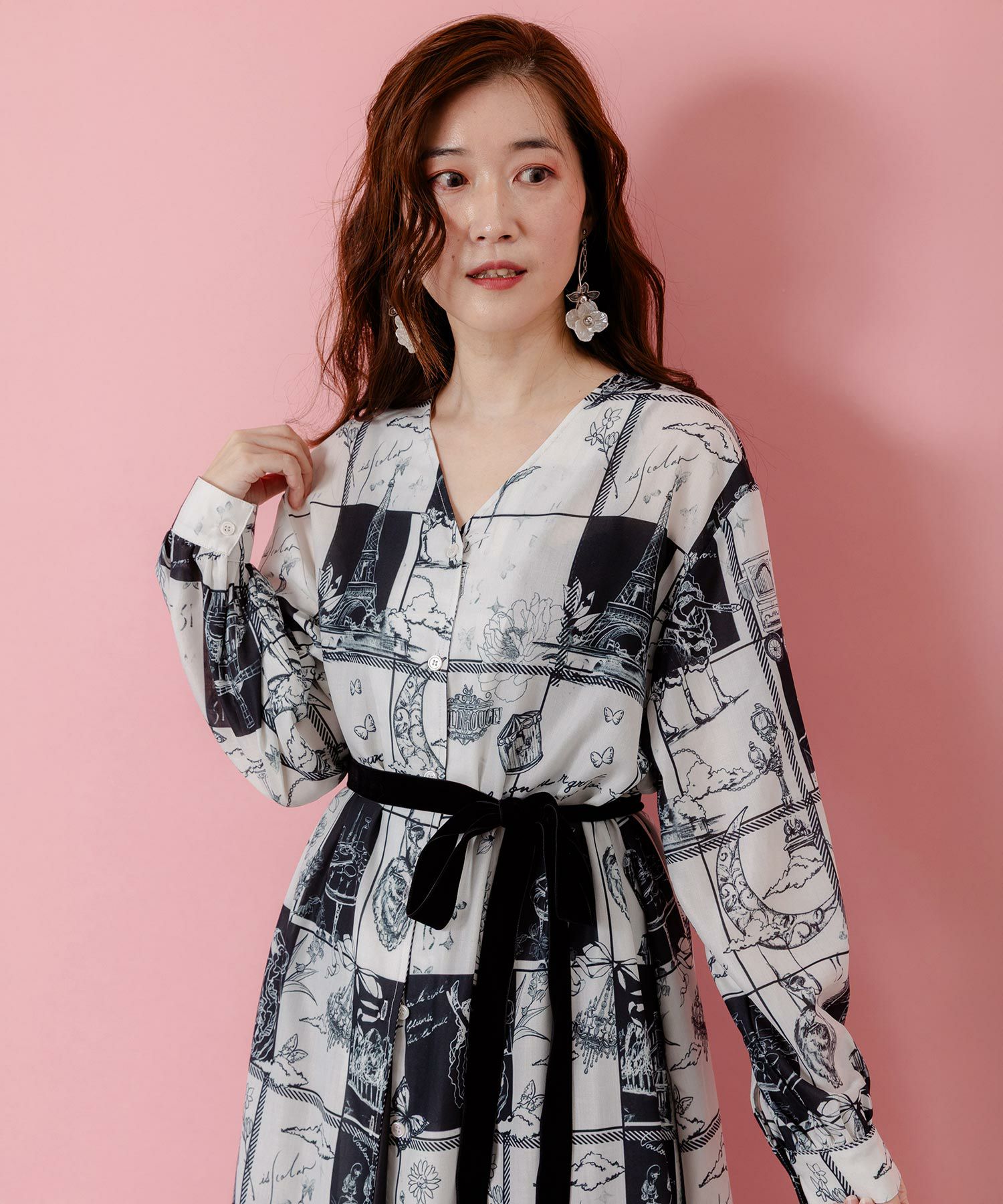 553201：パリとブロックチェック柄ワンピースの通販-ScoLar