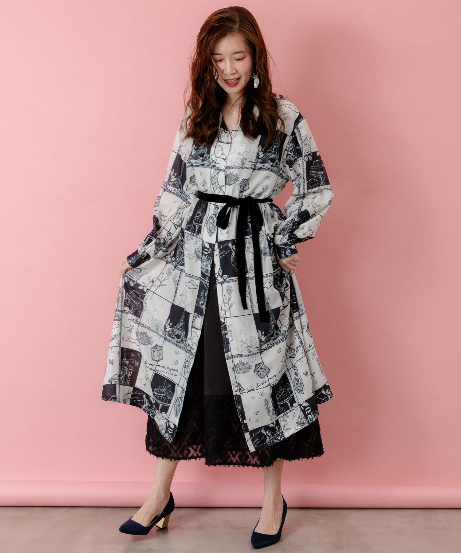 553201：パリとブロックチェック柄ワンピースの通販-ScoLar