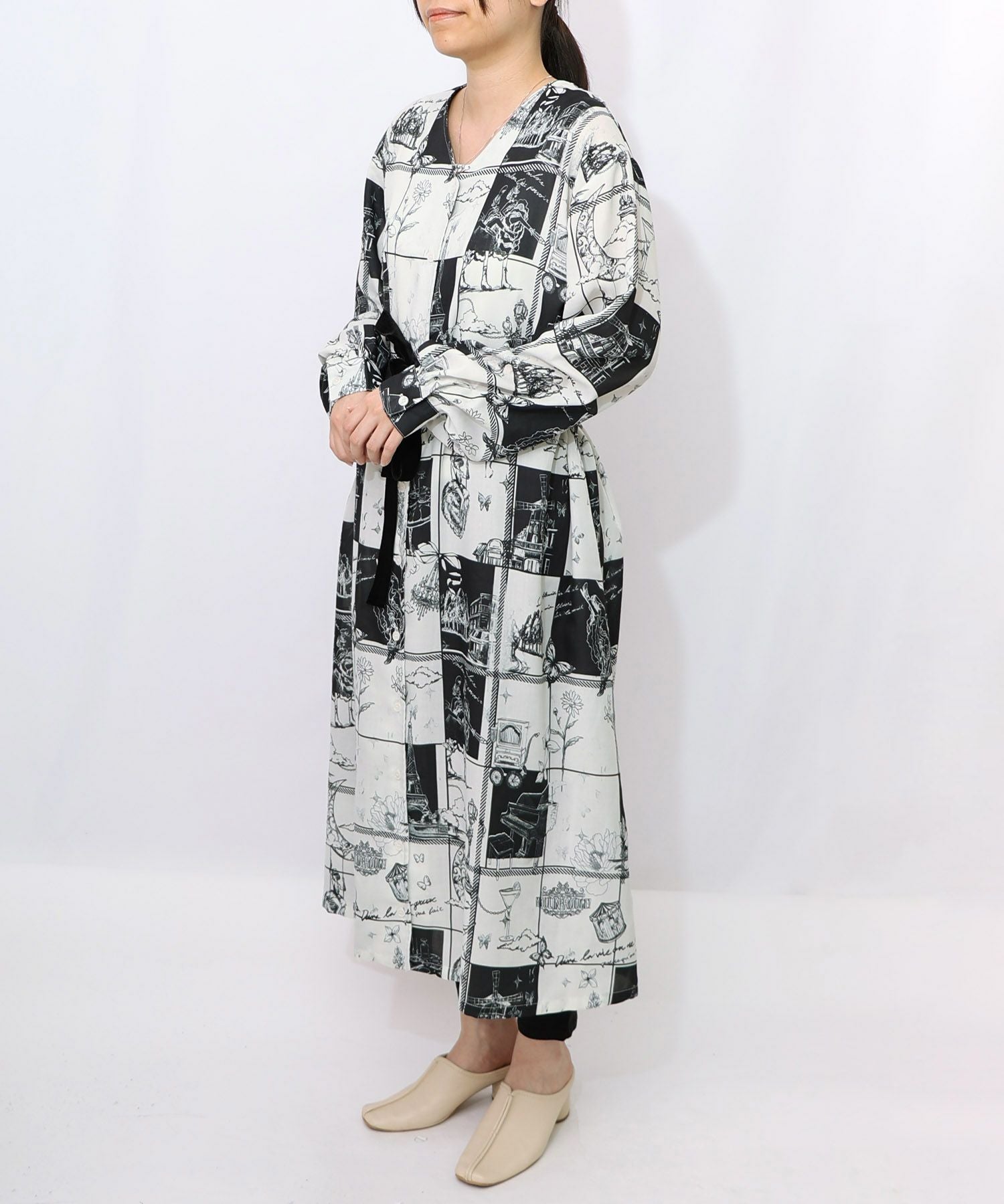 553201：パリとブロックチェック柄ワンピースの通販-ScoLar