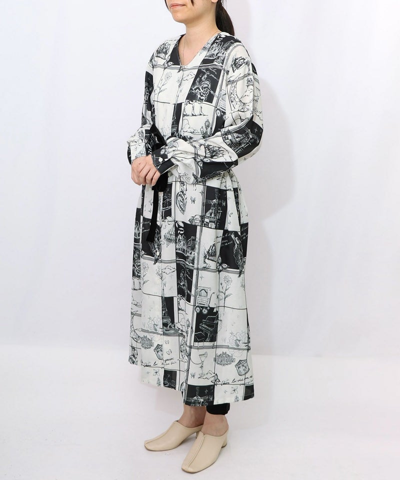 パリとブロックチェック柄ワンピース-10