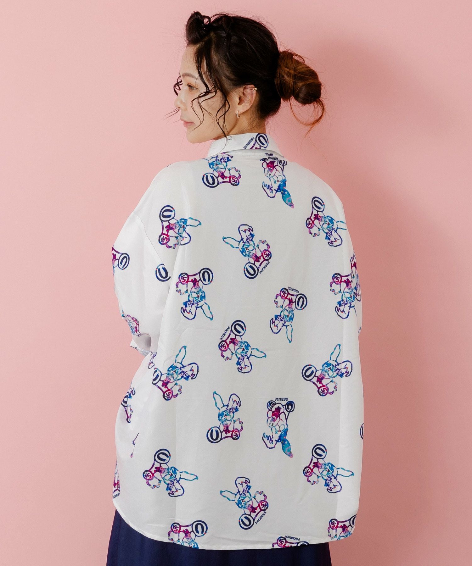 153634：パチうさ×ラビル柄 ネクタイ付きシャツの通販-ScoLar