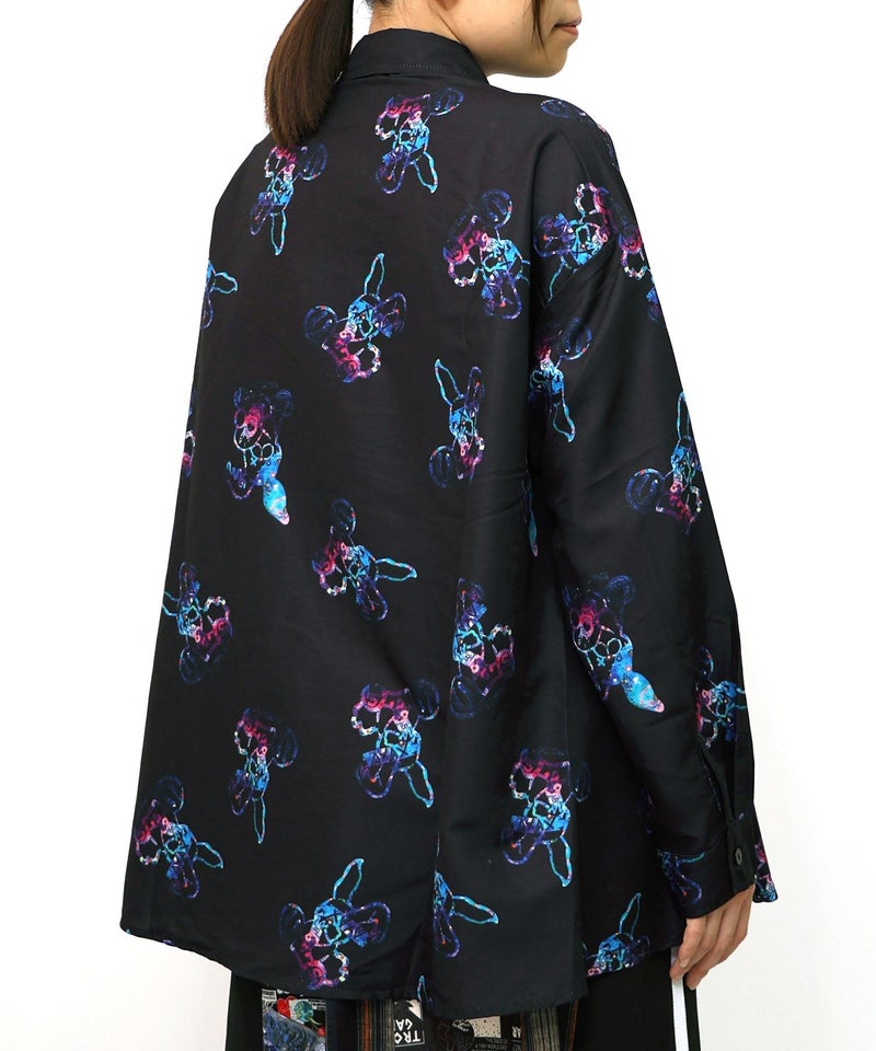 パチうさ×ラビル柄 ネクタイ付きシャツ-15