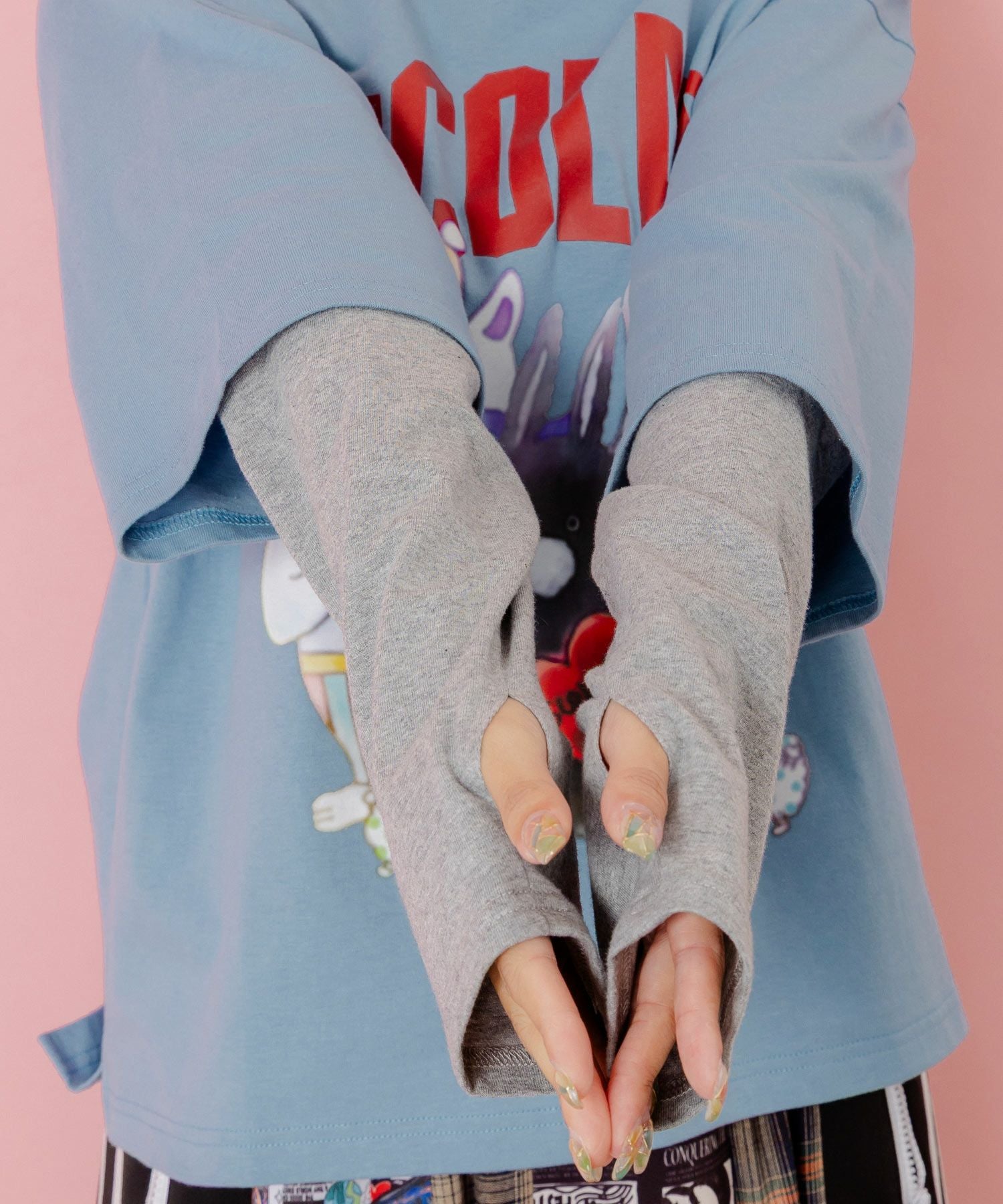 153623：スカラーキャラクターズ柄 レイヤード風ロンTの通販-ScoLar